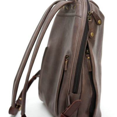 Waxed leather backpack