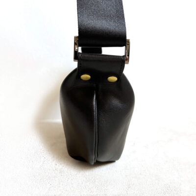Sleek black leather shoulder bag