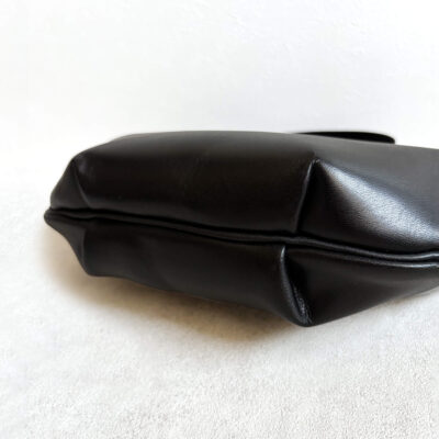 Sleek black leather shoulder bag
