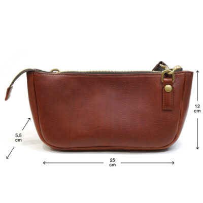 Oiled leather small crossbody bag