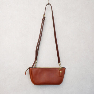 Oiled leather small crossbody bag