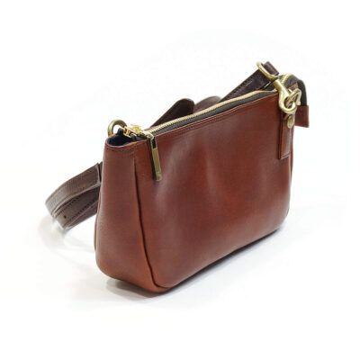 Oiled leather small crossbody bag