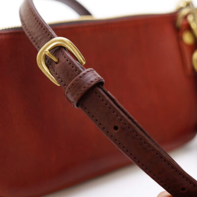 Oiled leather small crossbody bag