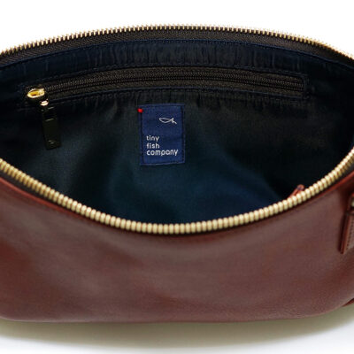 Oiled leather small crossbody bag