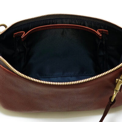 Oiled leather small crossbody bag