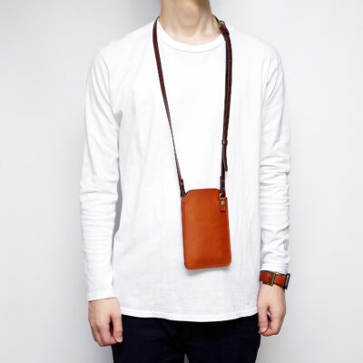 Crossbody iPhone leather case