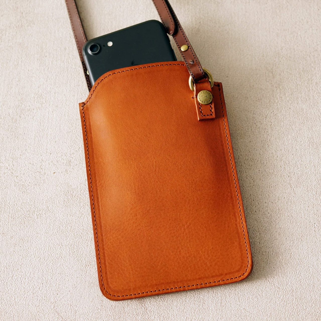 Crossbody iPhone leather case