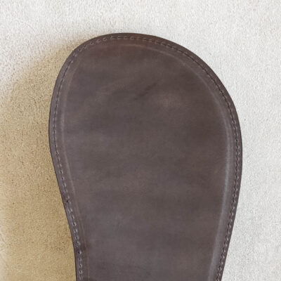 Leather slippers with a wide toe box